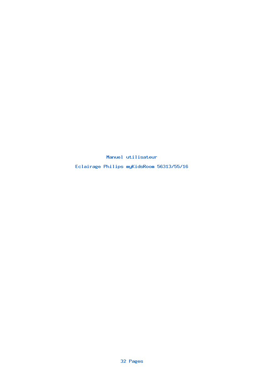Page 1 de la notice Manuel utilisateur Philips myKidsRoom 56313/55/16