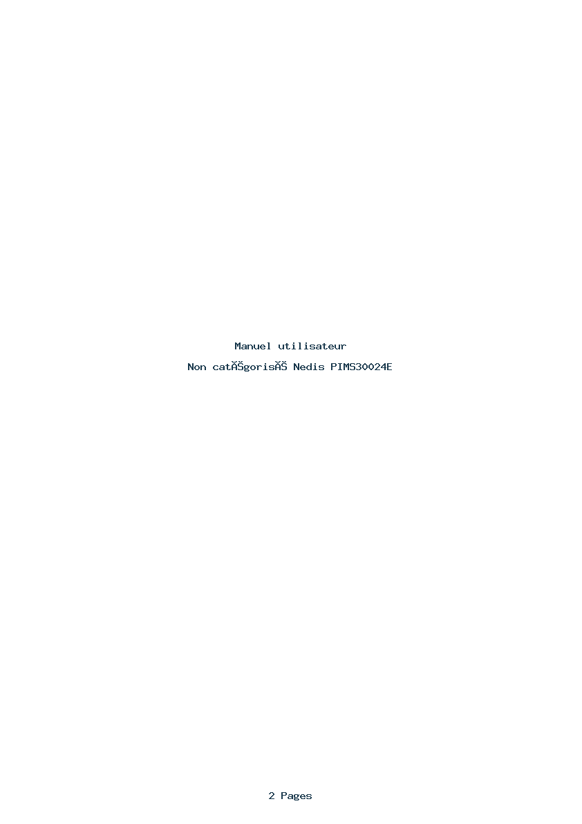 Page 1 de la notice Manuel utilisateur Nedis PIMS30024E