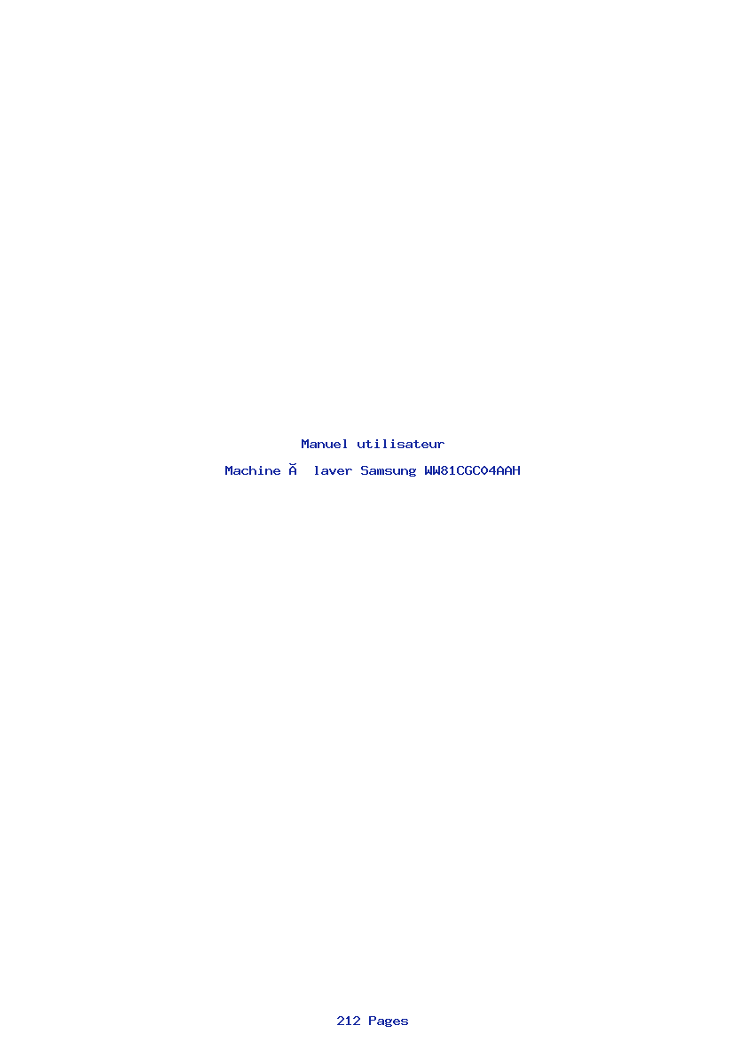 Page 1 de la notice Manuel utilisateur Samsung WW81CGC04AAH