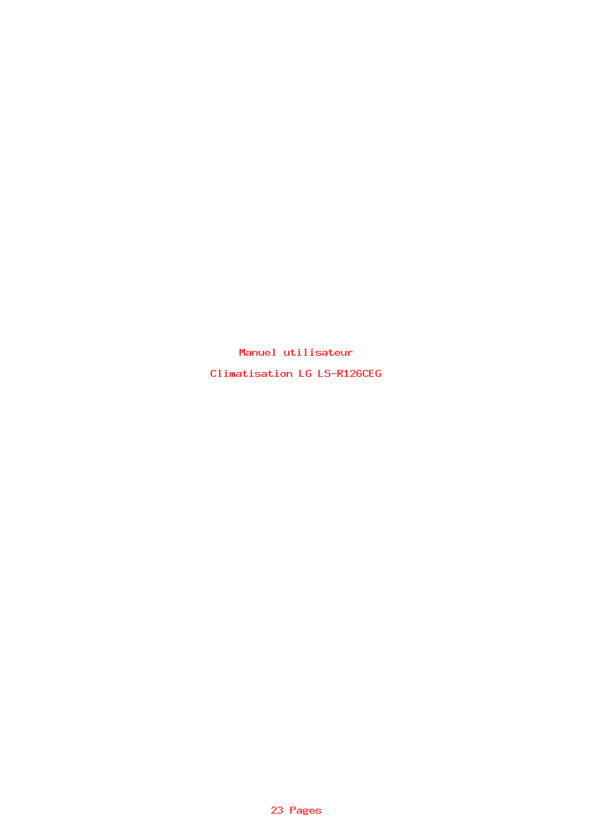 Page 1 de la notice Manuel utilisateur LG LS-R126CEG