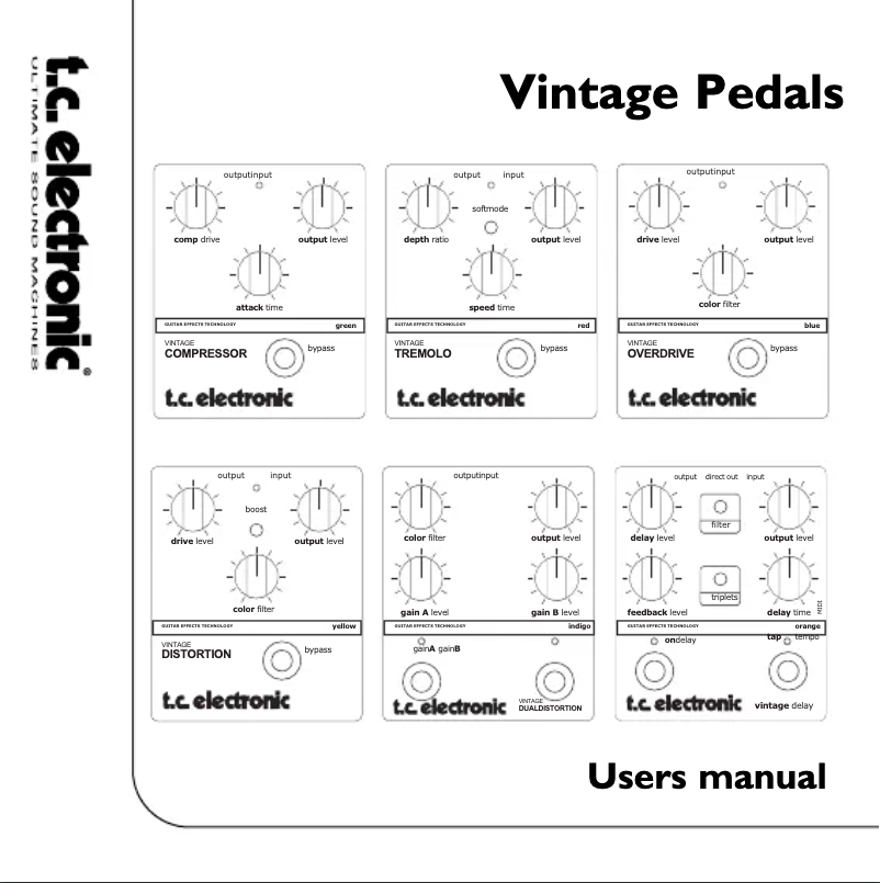 Page 1 de la notice Manuel utilisateur TC Electronic Vintage Tremolo