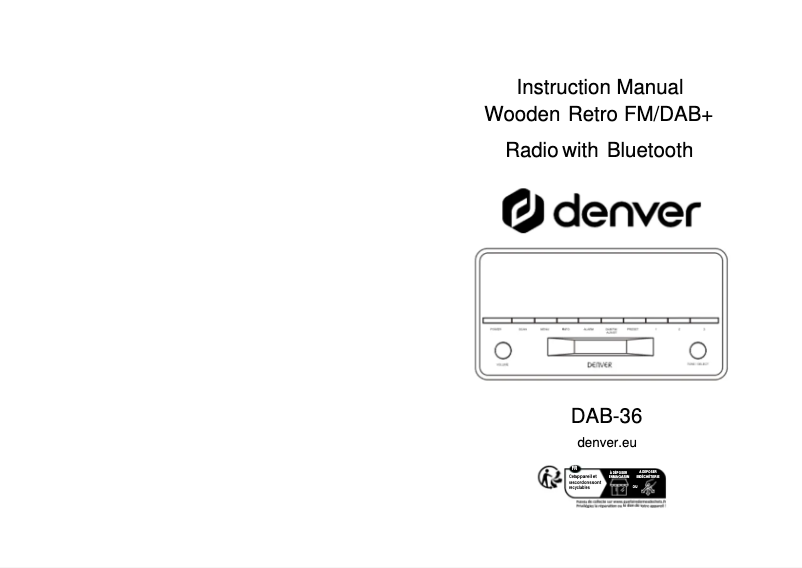Page 1 de la notice Manuel utilisateur Denver DAB-36