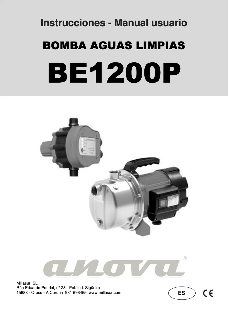 Page 1 de la notice Manuel utilisateur Anova BE1200P