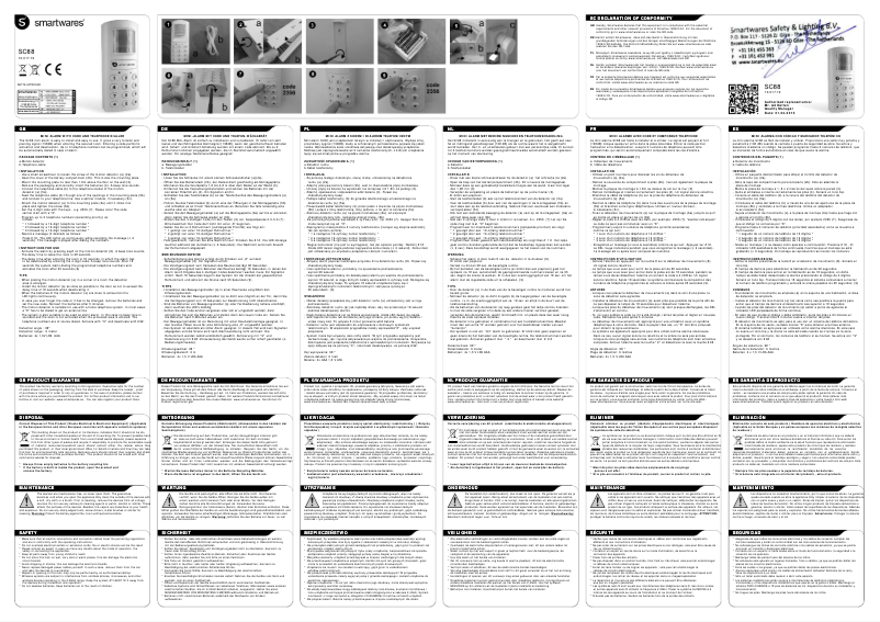 Page 1 de la notice Manuel utilisateur Smartwares PSTN SC88