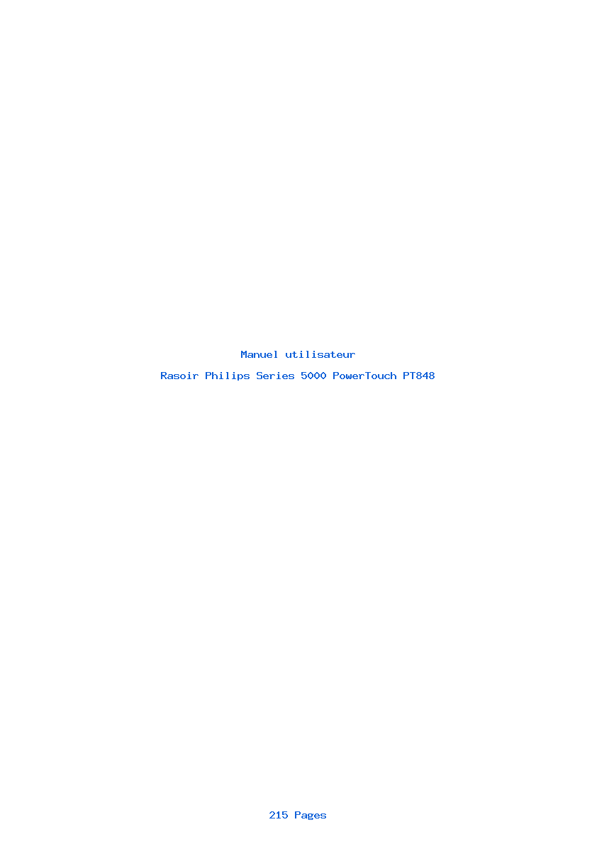 Page 1 de la notice Manuel utilisateur Philips Series 5000 PowerTouch PT848