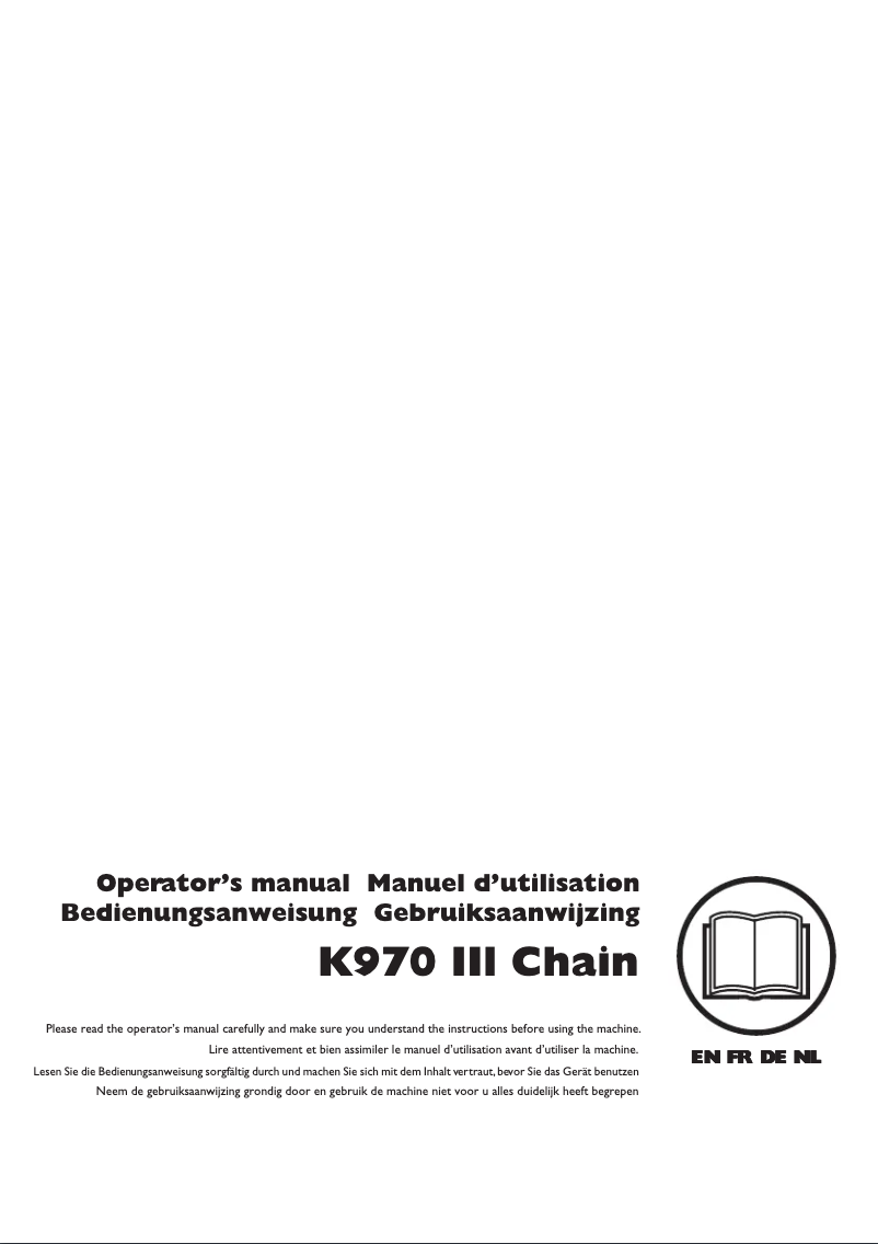 Page 1 de la notice Manuel utilisateur Husqvarna K 970 Chain