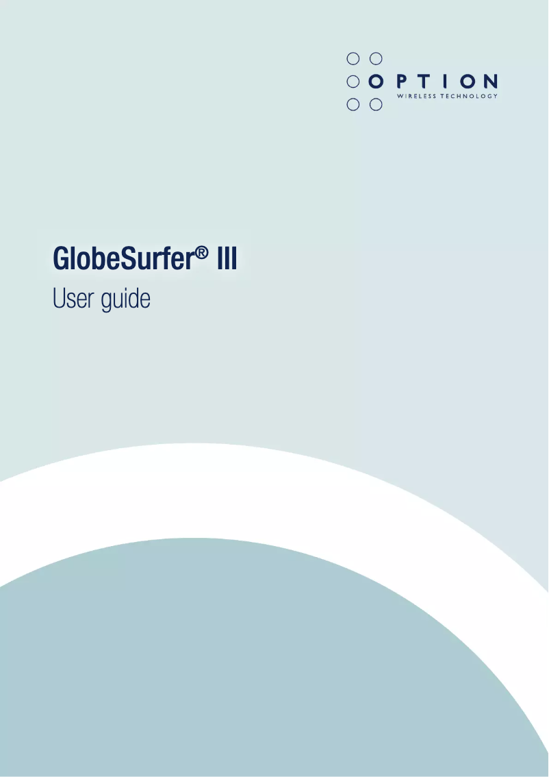 Page 1 de la notice Manuel utilisateur Option GlobeSurfer III