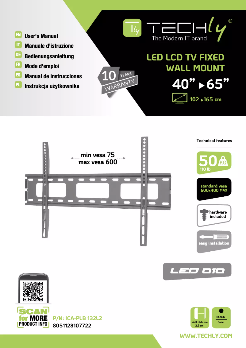 Page 1 de la notice Manuel utilisateur Techly ICA-PLB 132L2
