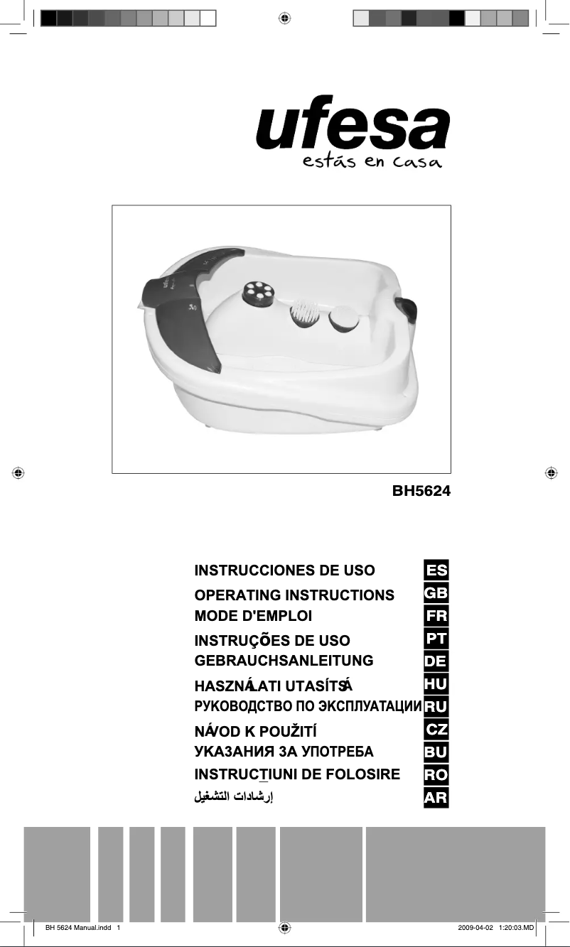 Page 1 de la notice Manuel utilisateur Ufesa BH5624