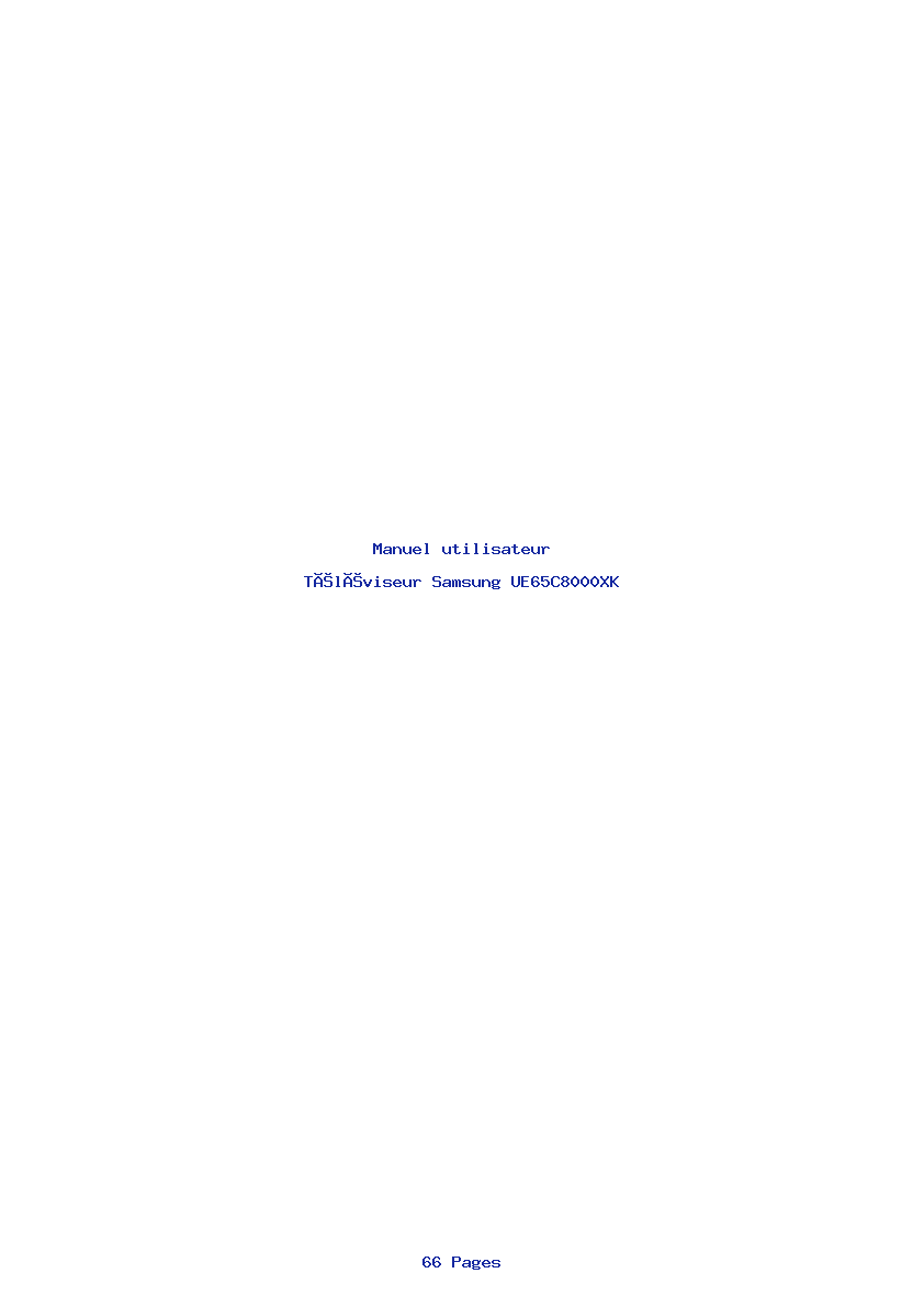 Page 1 de la notice Manuel utilisateur Samsung UE65C8000XK