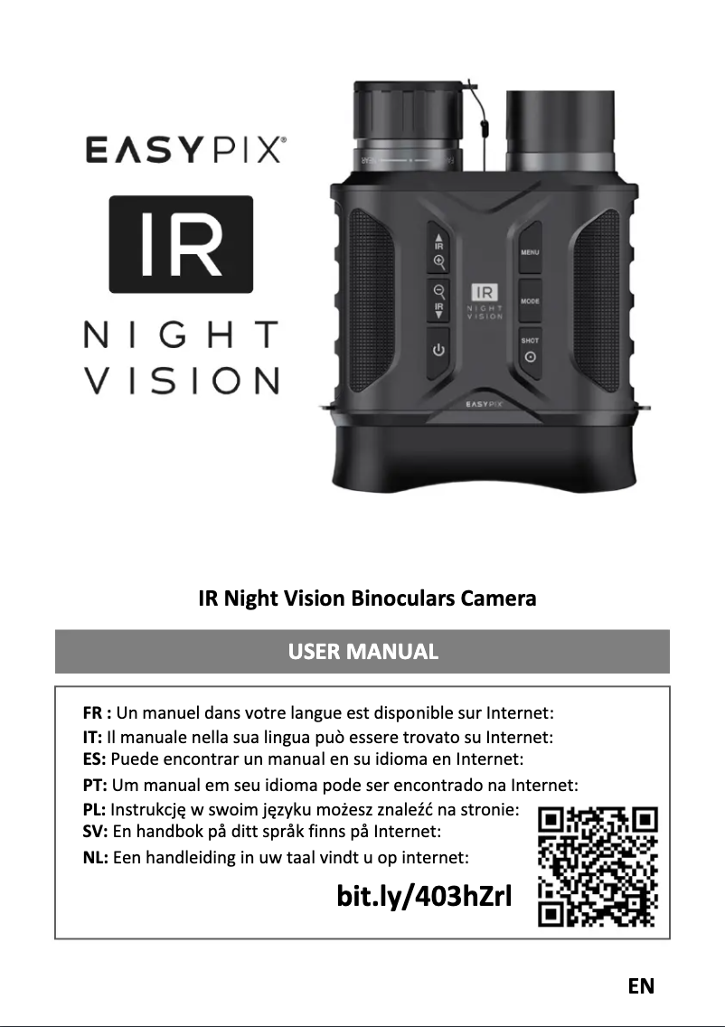 Page 1 of the manual User Manual Easypix IR Night Vision