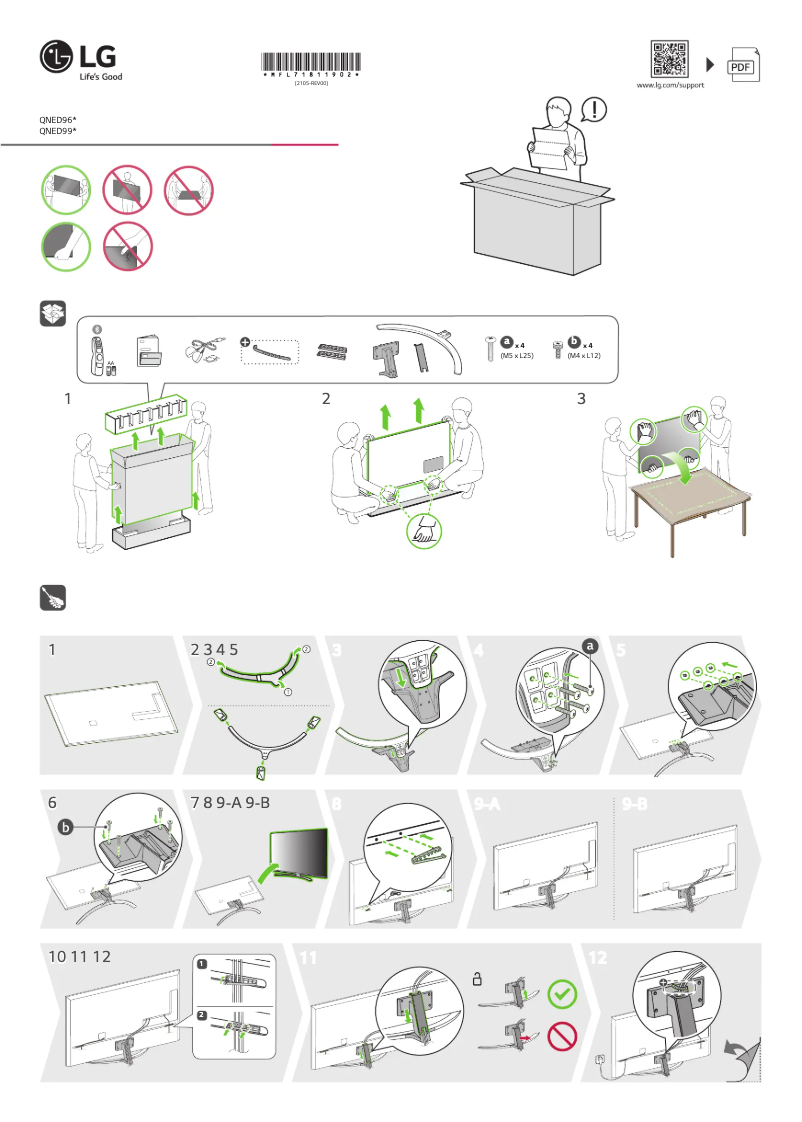 Page 1 de la notice Guide d'installation LG 65QNED966PA