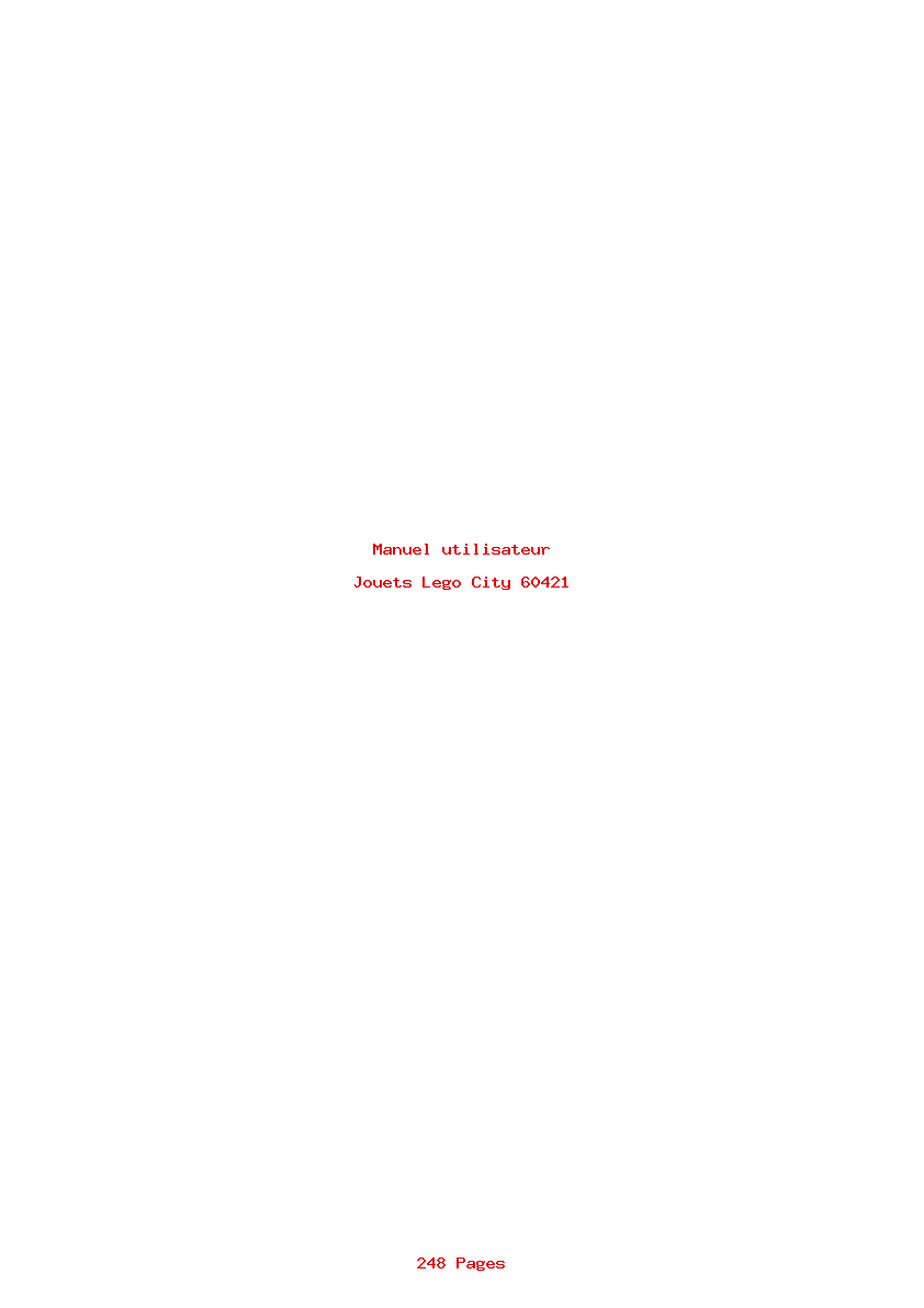 Page 1 de la notice Manuel utilisateur Lego City 60421