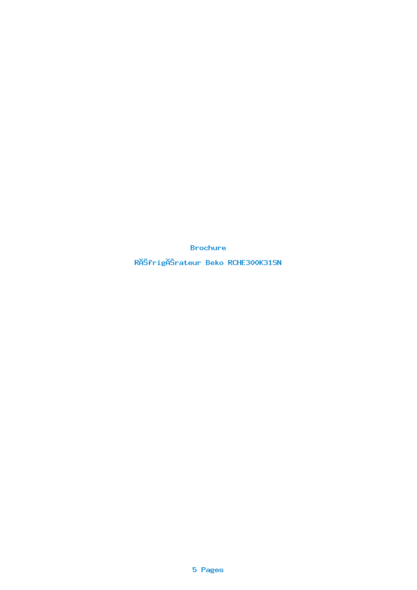 Page 1 de la notice Brochure Beko RCHE300K31SN