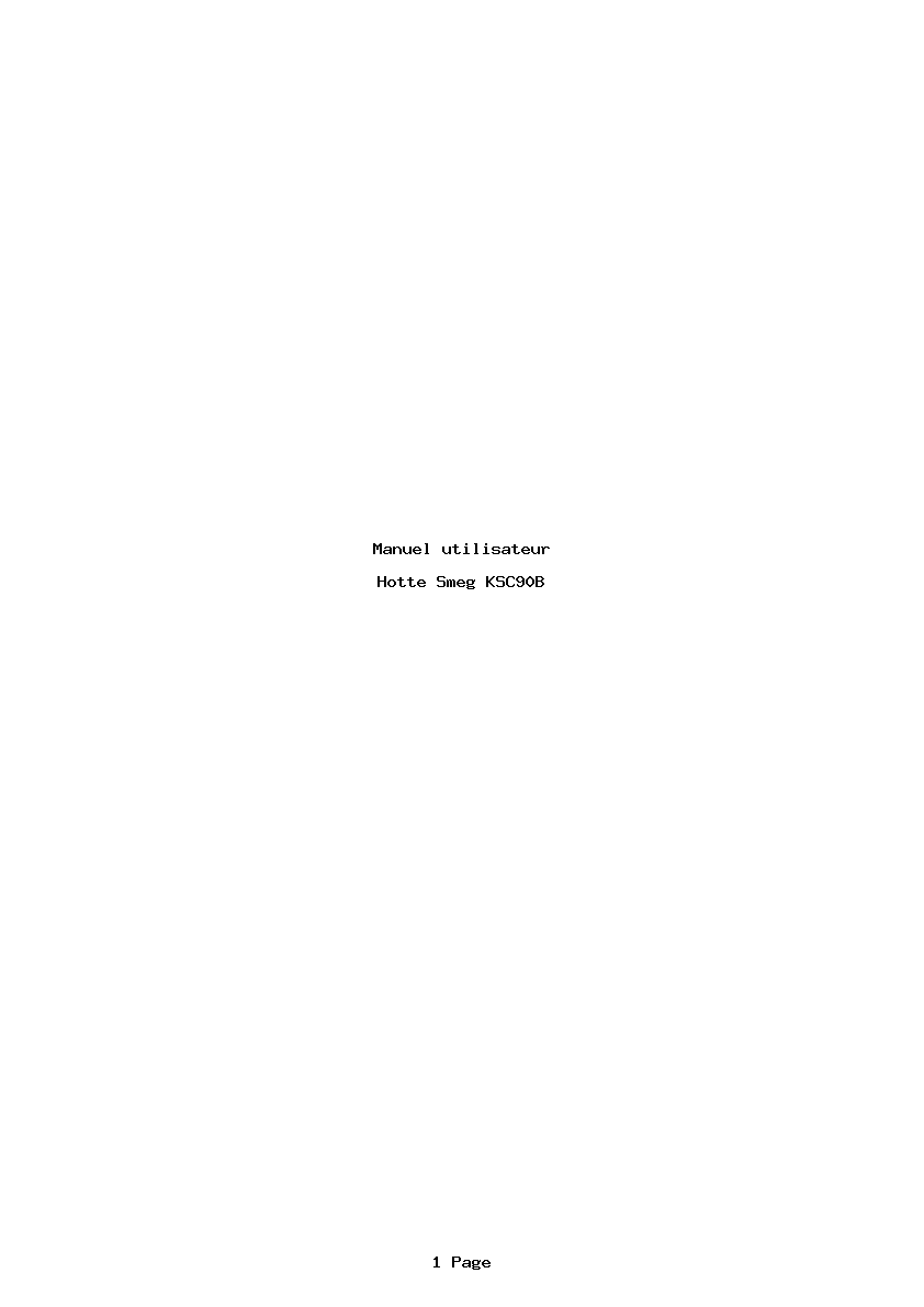 Page 1 de la notice Manuel utilisateur Smeg KSC90B
