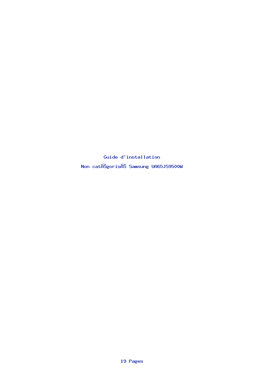 Page 1 de la notice Guide d'installation Samsung UA65JS9500W