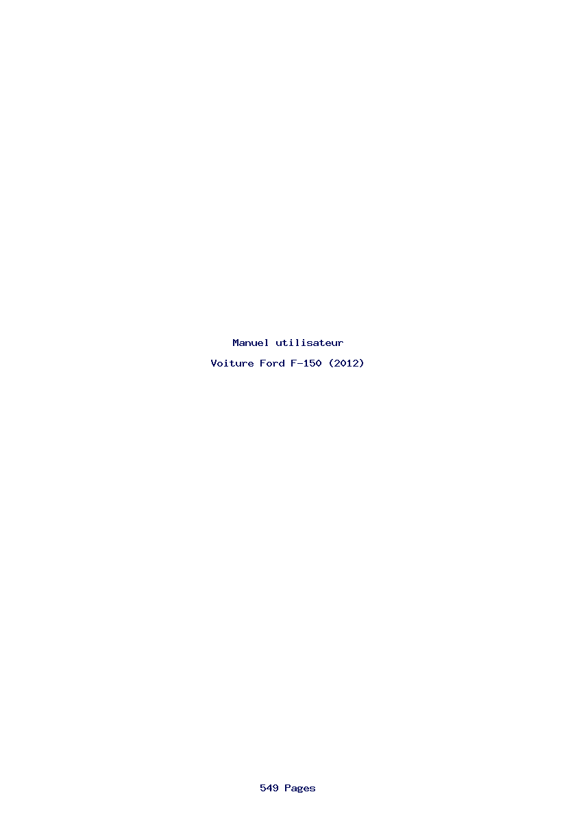 Page 1 de la notice Manuel utilisateur Ford F-150 (2012)