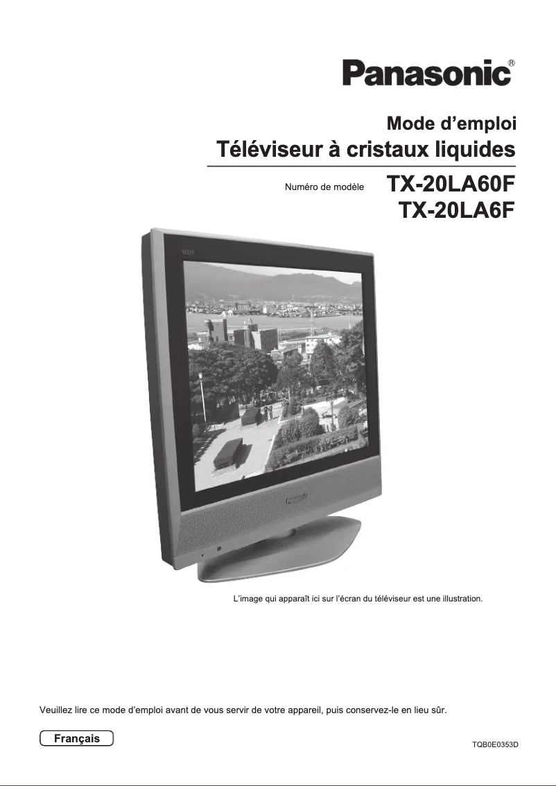 Page 1 de la notice Manuel utilisateur Panasonic Viera TX-20LA60F