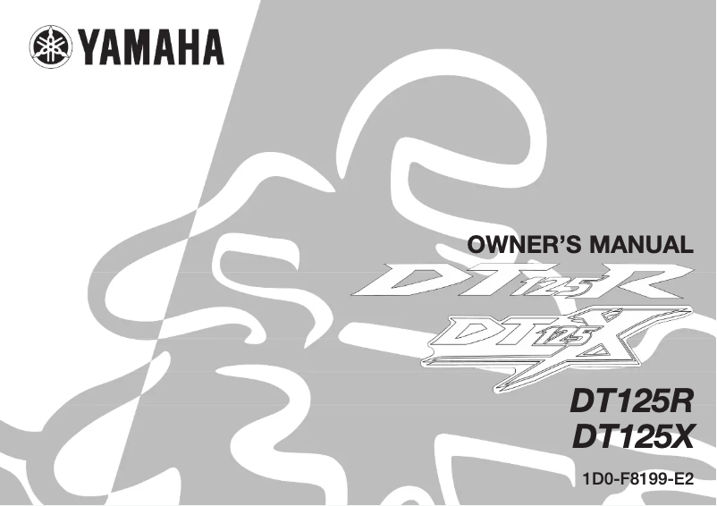 Page 1 de la notice Manuel utilisateur Yamaha DT125X (2004)