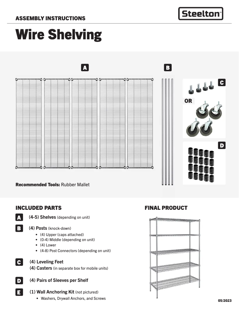 Page 1 de la notice Manuel utilisateur Steelton CT028