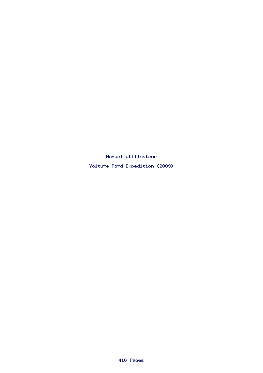 Page 1 de la notice Manuel utilisateur Ford Expedition (2009)