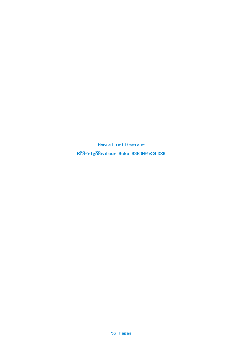 Page 1 de la notice Manuel utilisateur Beko B3RDNE500LDXB