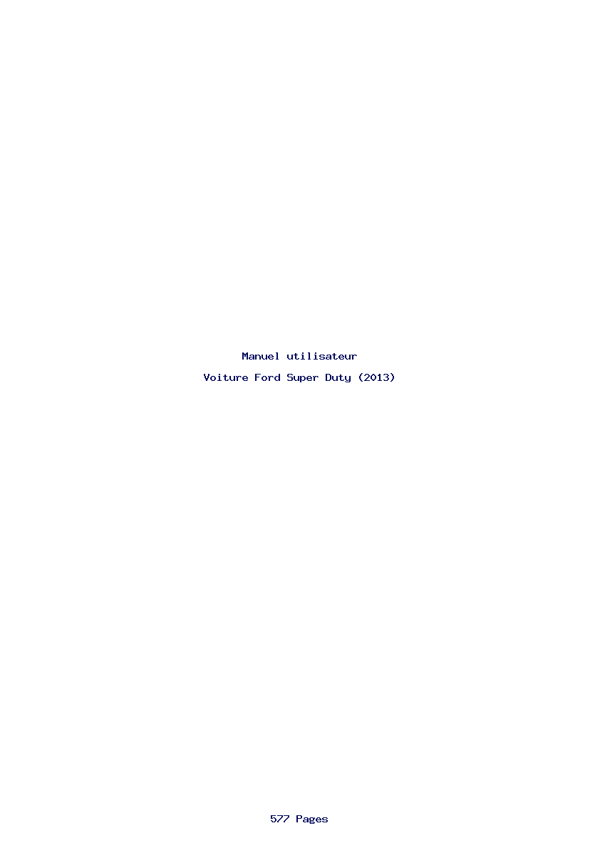 Page 1 de la notice Manuel utilisateur Ford Super Duty (2013)
