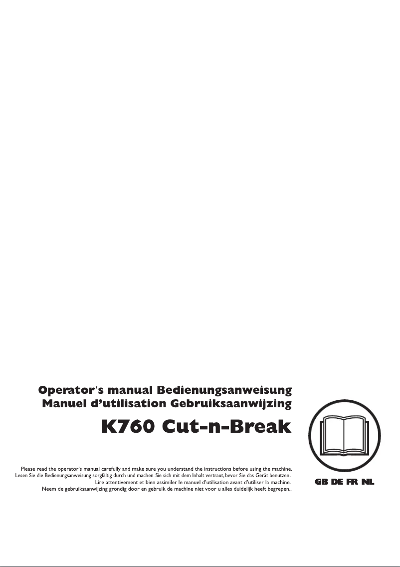 Page 1 de la notice Manuel utilisateur Husqvarna K760 Cut-n-Break