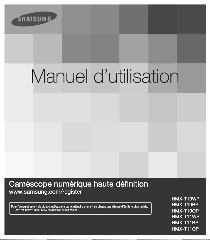Page 1 de la notice Manuel utilisateur Samsung HMX-T10WP