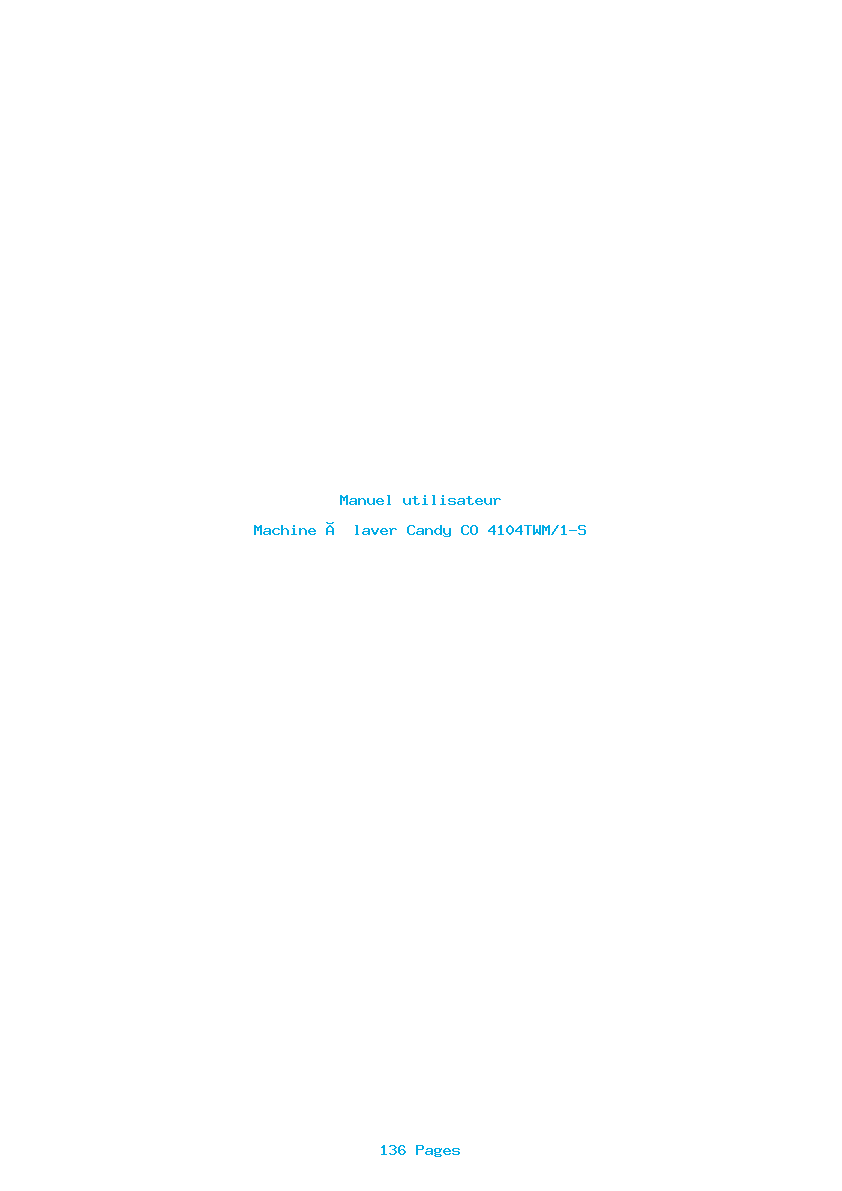 Page 1 de la notice Manuel utilisateur Candy CO 4104TWM/1-S
