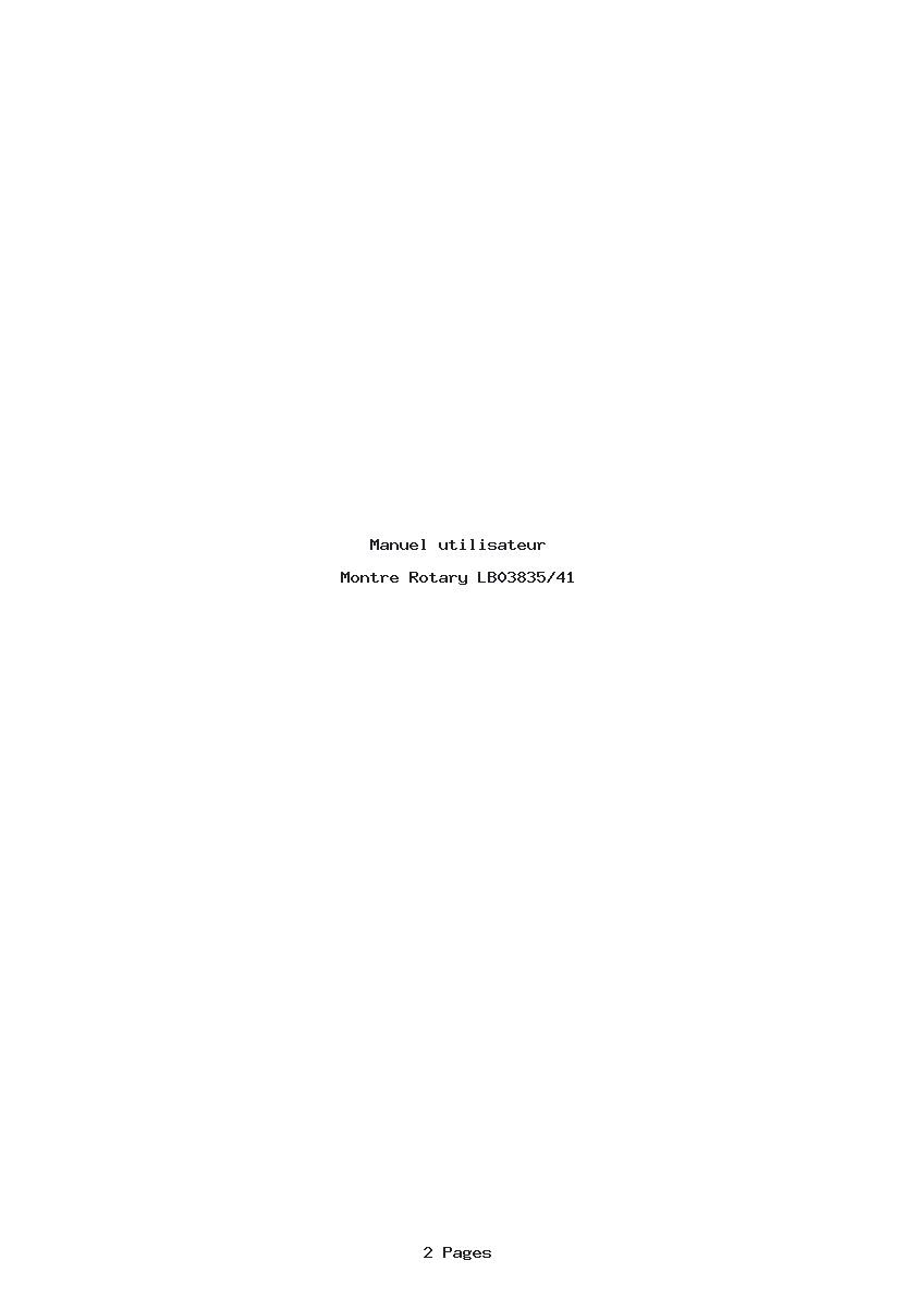 Page 1 de la notice Manuel utilisateur Rotary LB03835/41
