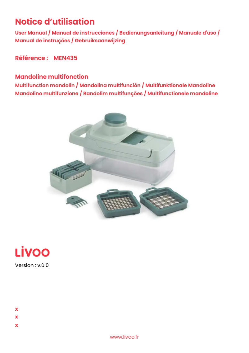 Page 1 de la notice Manuel utilisateur Livoo MEN435