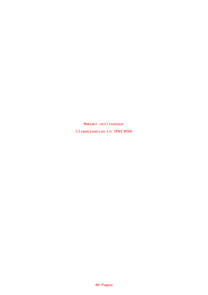 Page 1 de la notice Manuel utilisateur LG IPQ13R1N