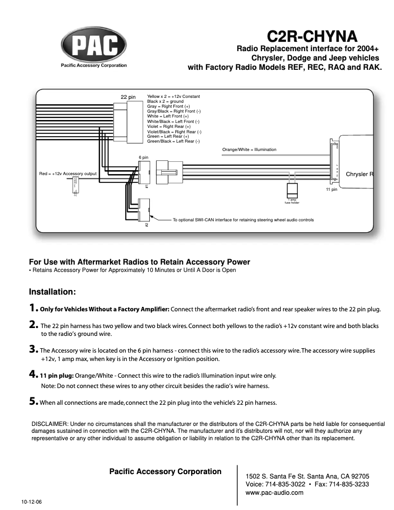 Page 1 de la notice Manuel utilisateur PAC C2R-CHYNA