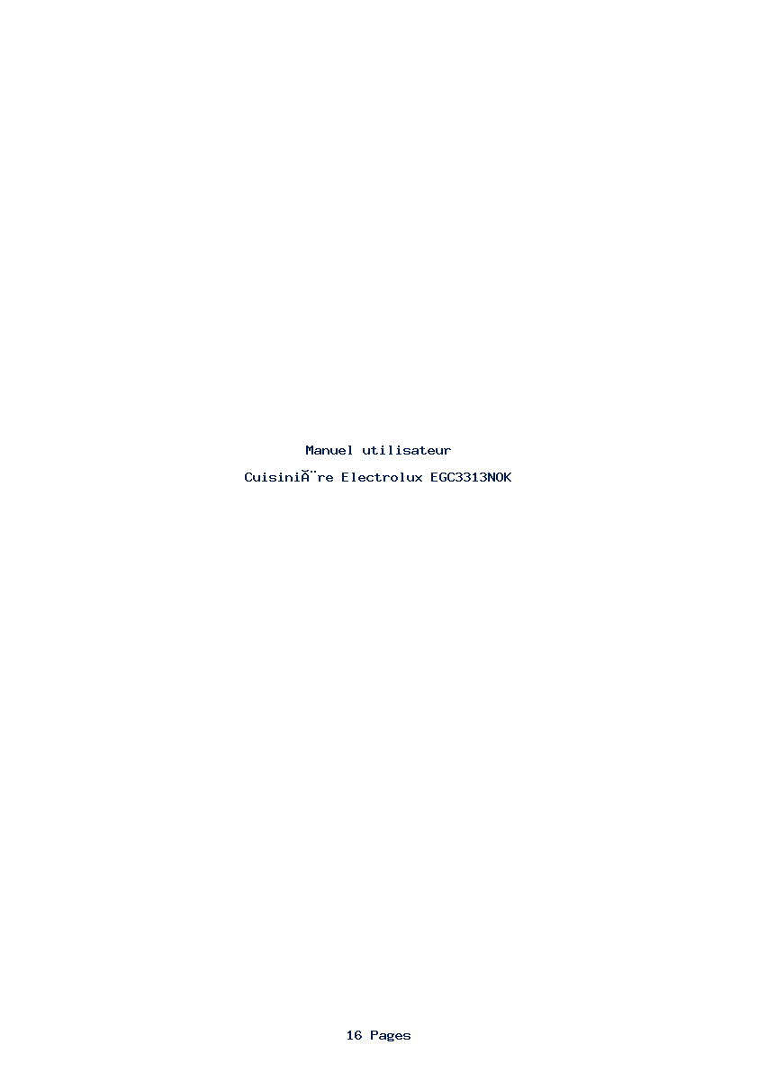 Page 1 de la notice Manuel utilisateur Electrolux EGC3313NOK