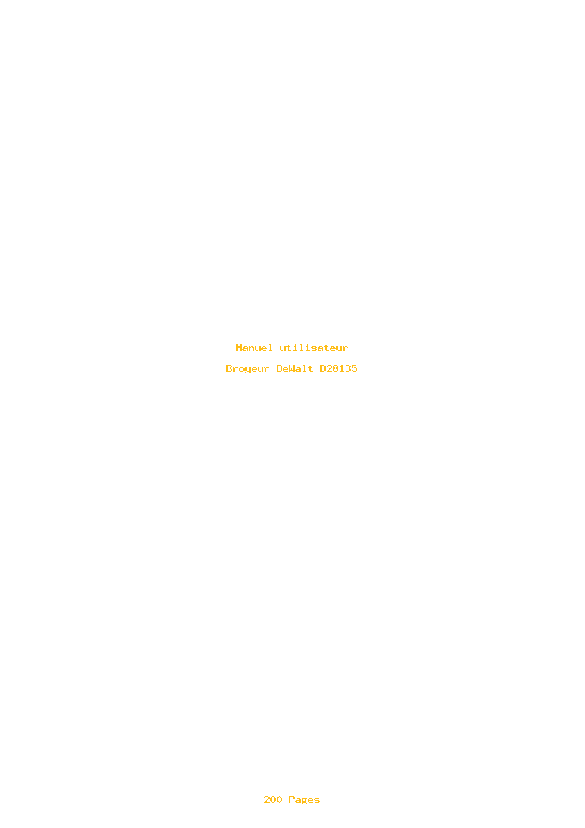 Page 1 de la notice Manuel utilisateur DeWalt D28135