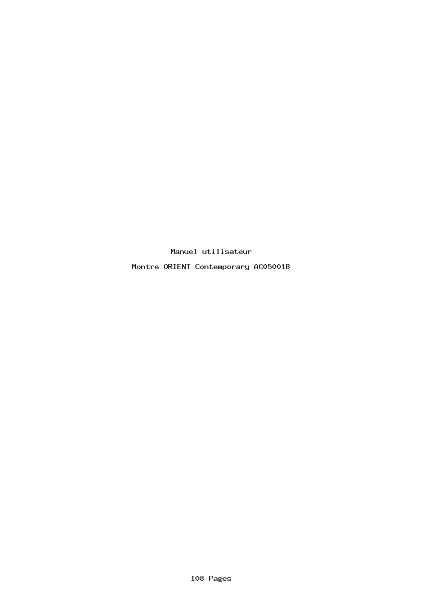 Page 1 de la notice Manuel utilisateur ORIENT Contemporary AC05001B