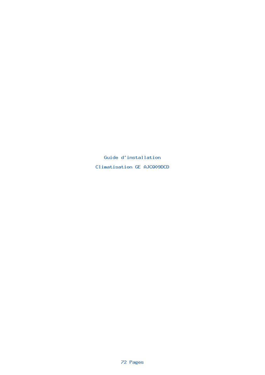 Page 1 de la notice Guide d'installation GE AJCQ09DCD