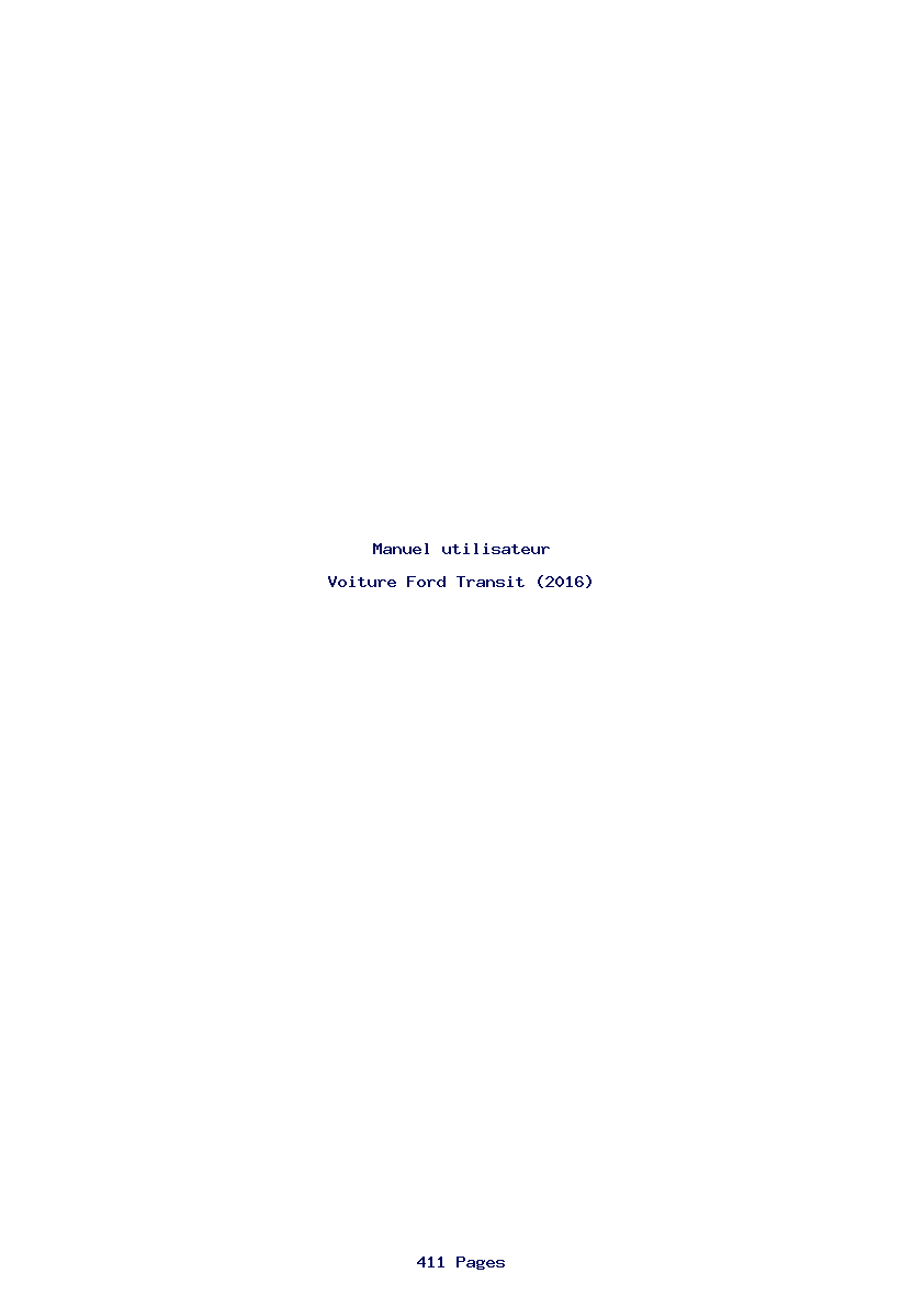 Page 1 de la notice Manuel utilisateur Ford Transit (2016)