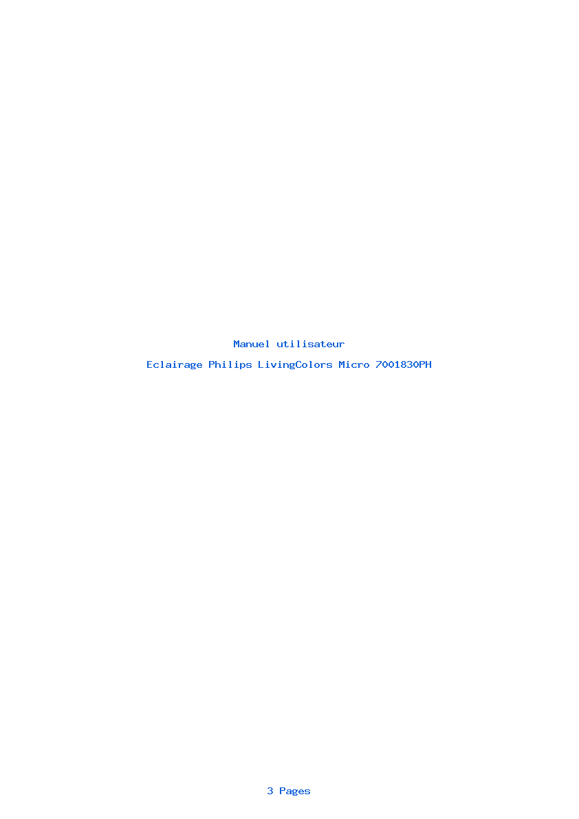 Page 1 de la notice Manuel utilisateur Philips LivingColors Micro 7001830PH