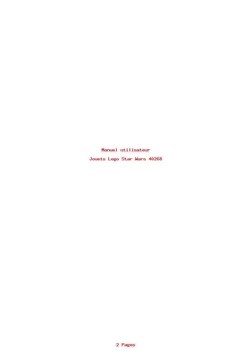 Page 1 de la notice Manuel utilisateur Lego Star Wars 40268