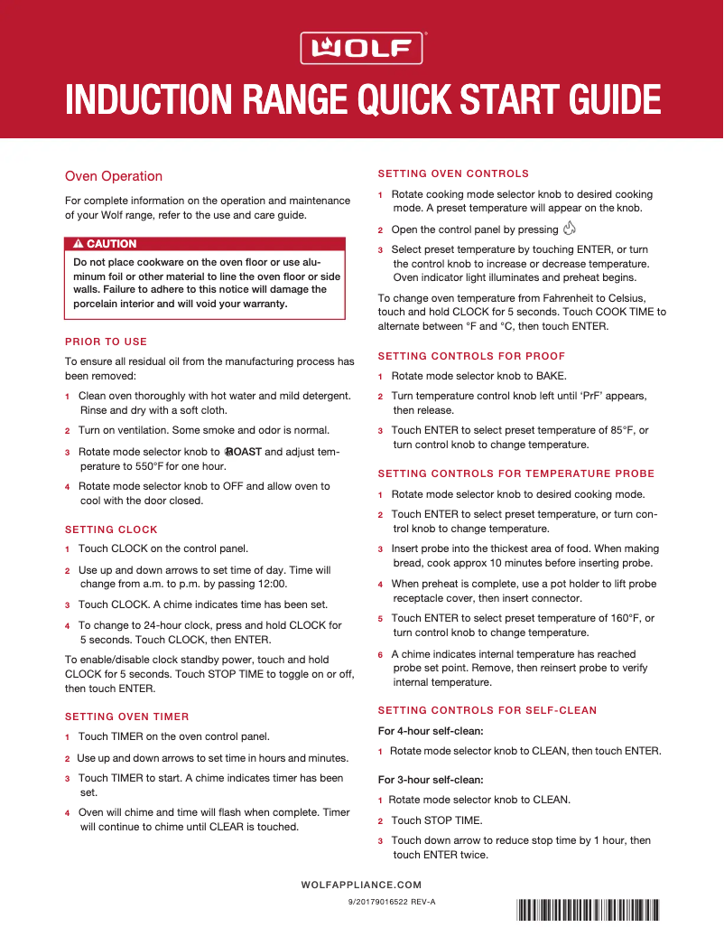 Page 1 de la notice Guide de démarrage rapide Wolf IR365TE