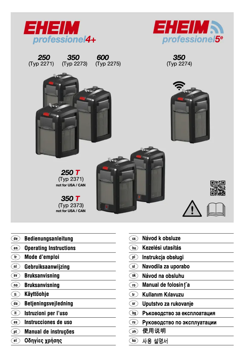 Page 1 de la notice Manuel utilisateur Eheim Professionel 4+ 350T