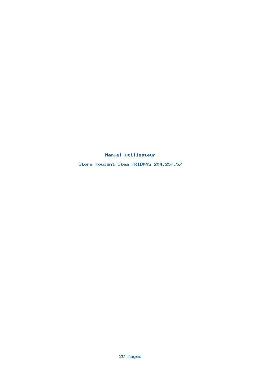 Page 1 de la notice Manuel utilisateur Ikea FRIDANS 204.257.57