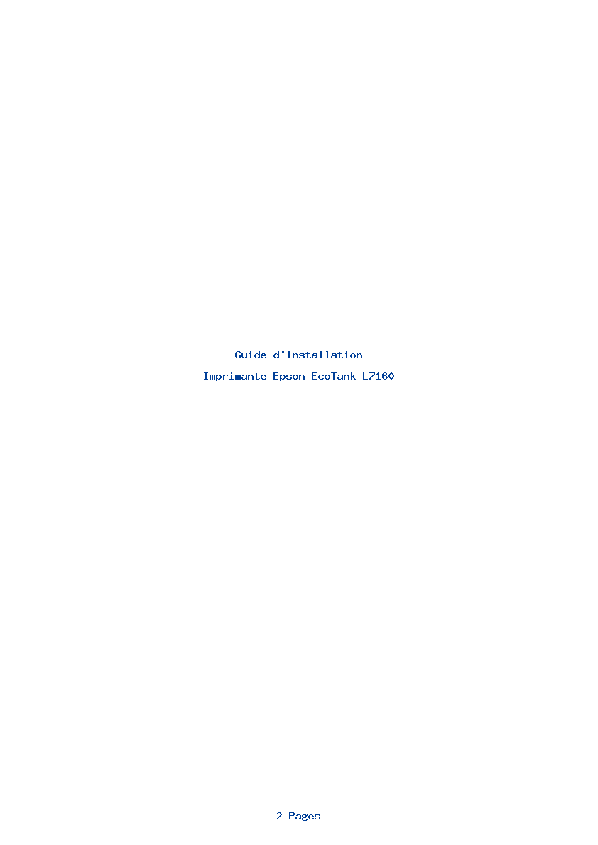Page 1 de la notice Guide d'installation Epson EcoTank L7160