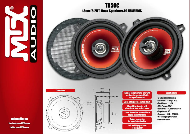 Página 1 del manual Manual de usuario MTX Audio TR50C