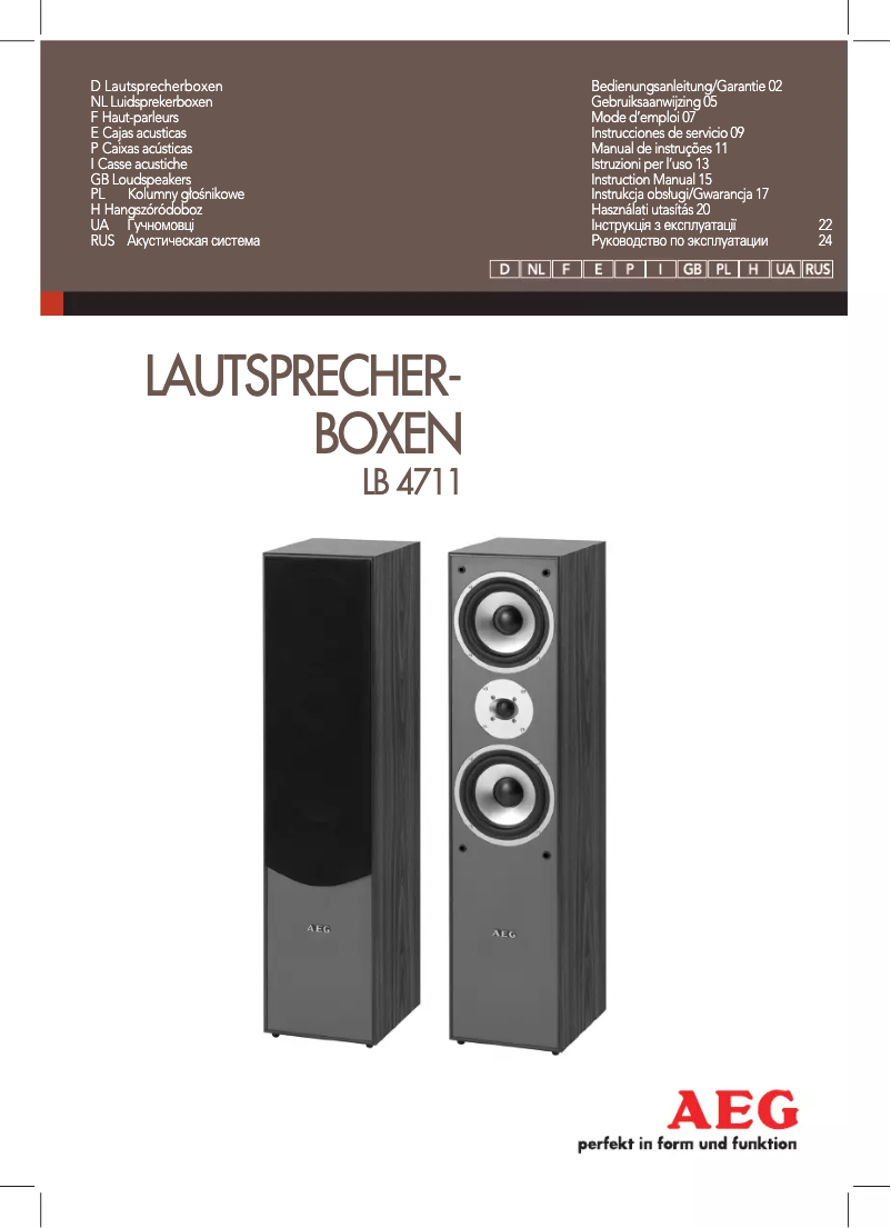 Page 1 de la notice Manuel utilisateur AEG LB 4711