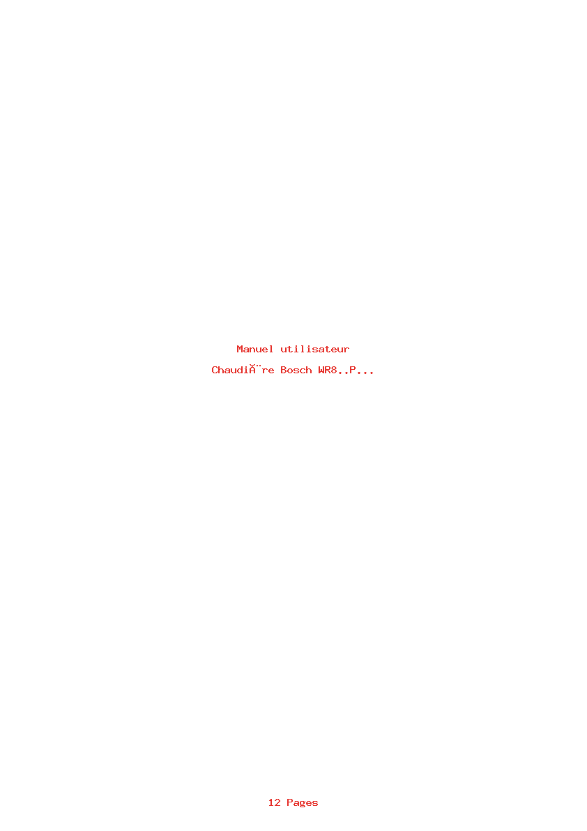 Page 1 de la notice Manuel utilisateur Bosch WR8..P...