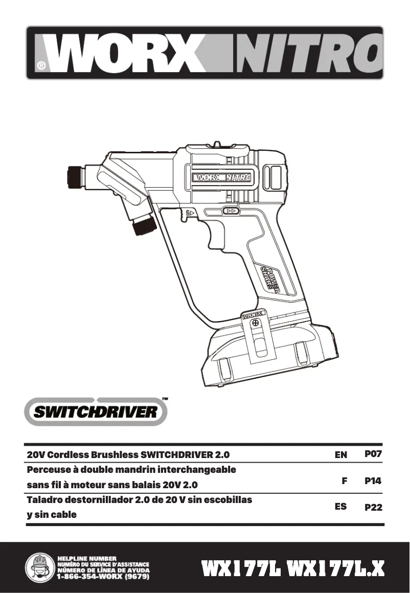 Page 1 de la notice Manuel utilisateur Worx WX177L.9