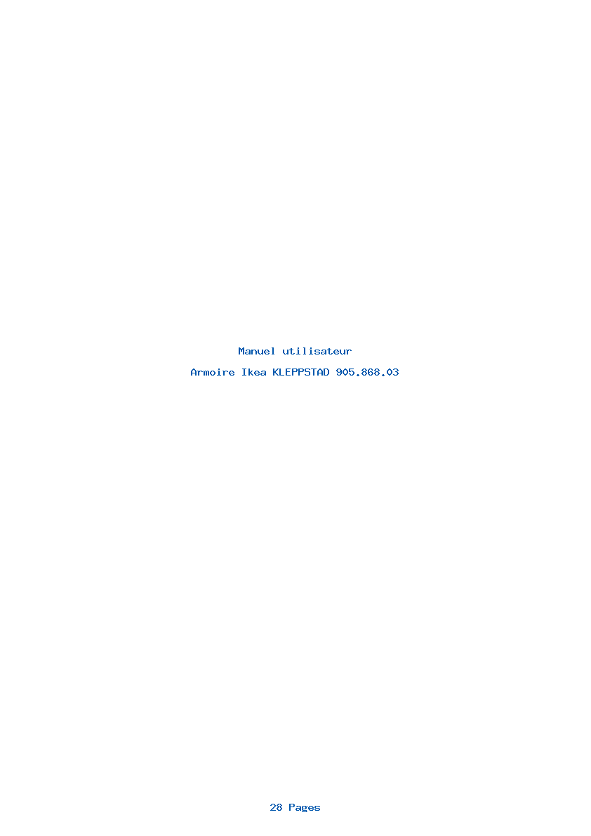 Page 1 de la notice Manuel utilisateur Ikea KLEPPSTAD 905.868.03